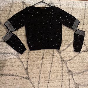 Black rhinestone sweater